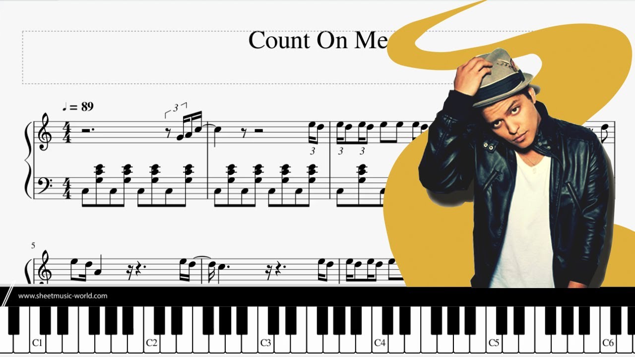 Bruno Mars Count On Me Free Score Piano Tutoriel Piano Sheet Count On Me