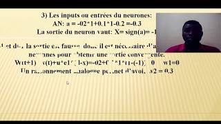 reseau et neuronne titi mbende methode d'ajuste des poids futurs