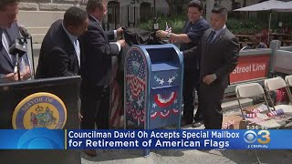 Special Mailbox For Retired American Flags Unveiled At City Hall