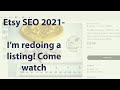 Etsy SEO 2021 Title and Tags rewrite. How to write your title and tags.