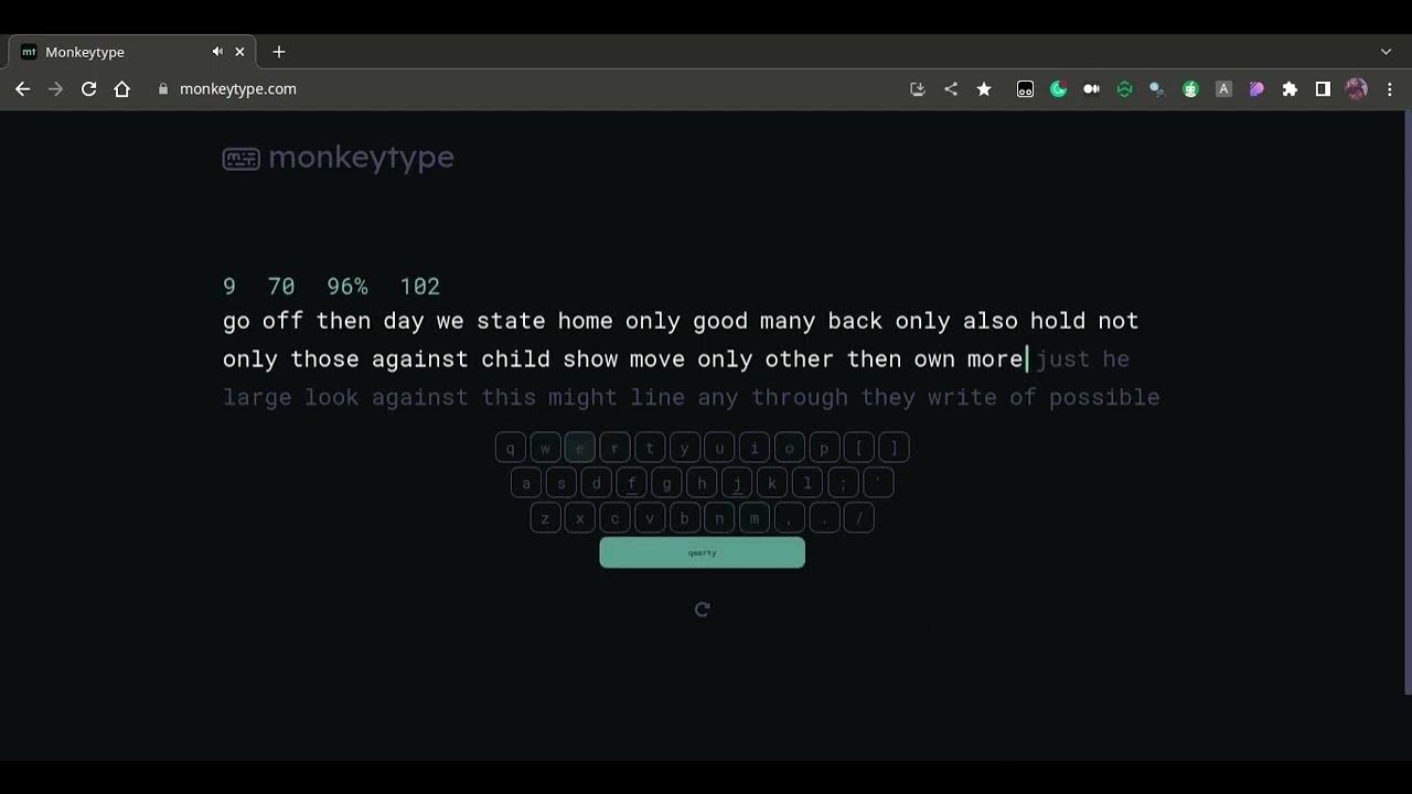 Practice typing monkeytype p 4 youtube