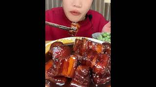 ASMR Mukbang Challenge with a giant tray of braised meat