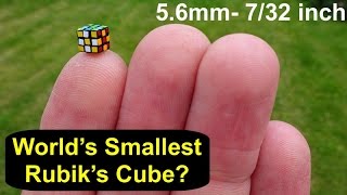 World's Smallest Rubik's Cube Puzzle (5.6mm or 7/32 inch) by Tony Fisher