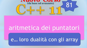 Nuovo Corso C++11 ITA 81: puntatori, aritmetica e dualità con gli array