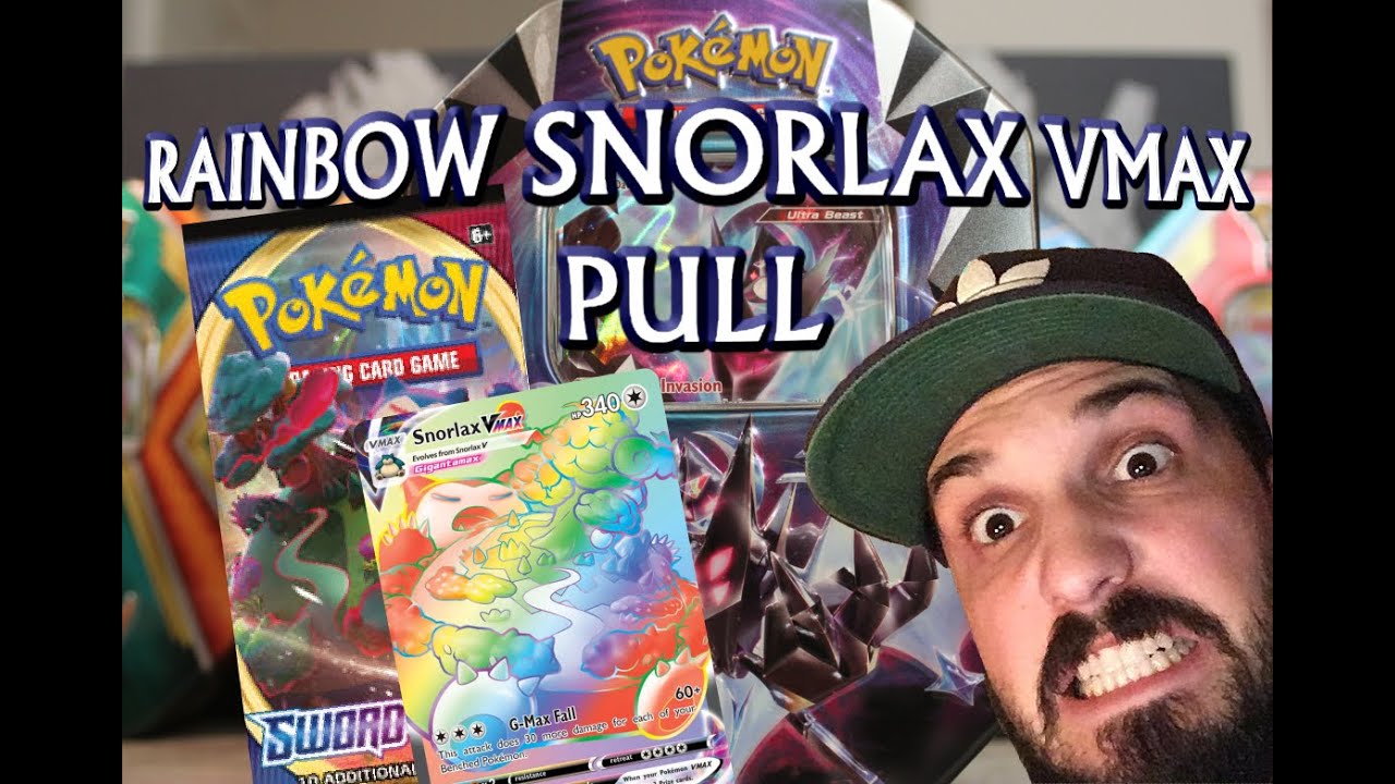 AwesomeSawce Pokémon pulls the Snorlax VMAX Rainbow Rare from Sword & Shield (full opening, 11 min)