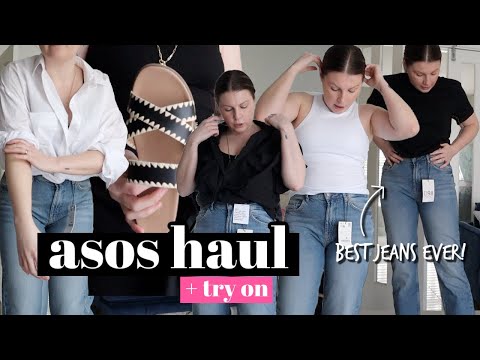 ASOS HAUL + Try On - UK Size 10/12 Spring Clothing Haul - Neutral Basics + Best Affordable Jeans