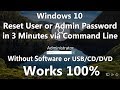 2024 Reset Windows 10 Password without Software or Bootable Media using only Command Line