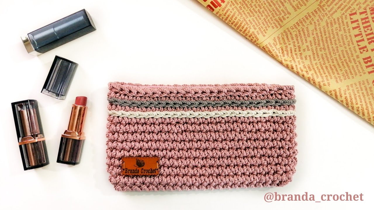 كروشيه بورتفيه بخيط المكرمية المصري (موديل 1) - Crochet pouch tutorial