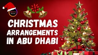 CHRISTMAS ARRANGEMENTS IN Abu Dhabi. Biggest Christmas tree in Abu Dhabi. United Arab Emirates.