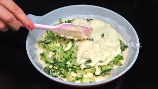 КАБАЧКИ Заливной ПИРОГ на сковороде с кабачками, зеленым луком и яйцами Люда Изи Кук пирог