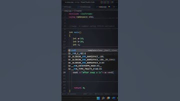 Swap two number using third variable in C++ ||  #coding #codingshortvideo #shorts  #codesoon