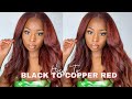 HOW TO DYE YOUR HAIR COPPER RED 🥵🔥 | KINKY STRAIGHT U-PART WIG | LUVME HAIR