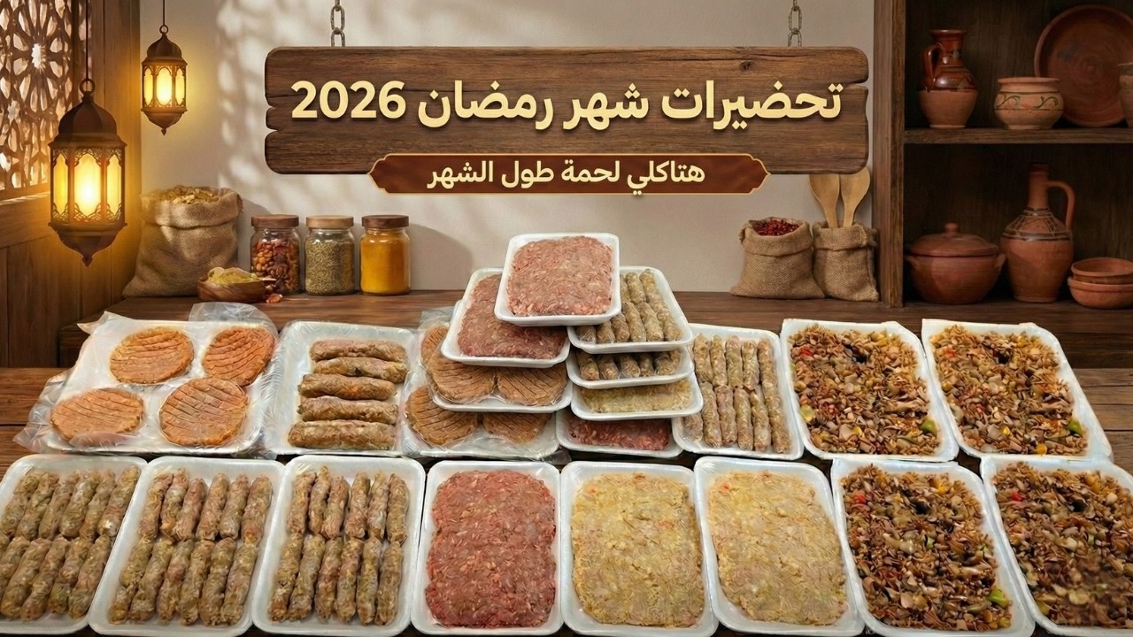 من كيلو لحمة واحد 🥩 مليت الفريزر خير 🌙 هتاكلي لحمة طول الشهر 😋 أقوى تفريزات لرمضان 2026