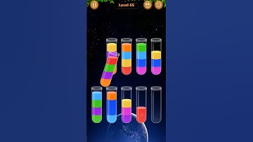 Water Sort Game Level - 65 Without Boosters | Puzzle Games #entertainment #puzzle #games