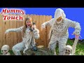 Assistant Plays Mummy Touch Game in the Spooky Fort
