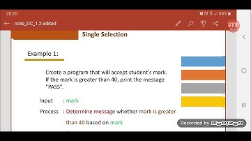 IPO: Selection control structure part 1 (Single selection)