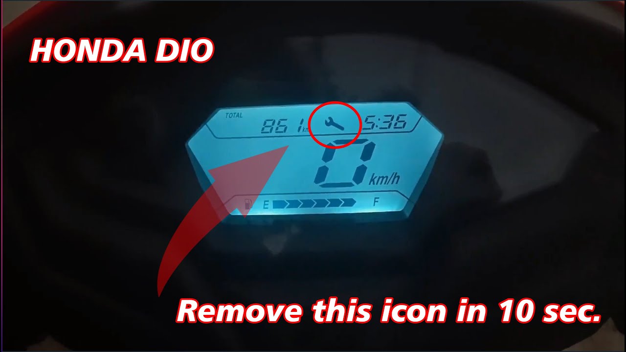 Remove servicing icon of Honda Dio | How to remove icon of setting ...