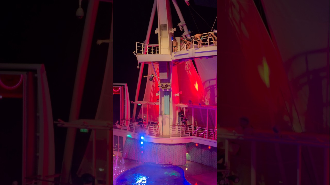 Crazy stuff going on at the aquatheater #oasisoftheseas #royalcaribbean #youtubeshorts #party