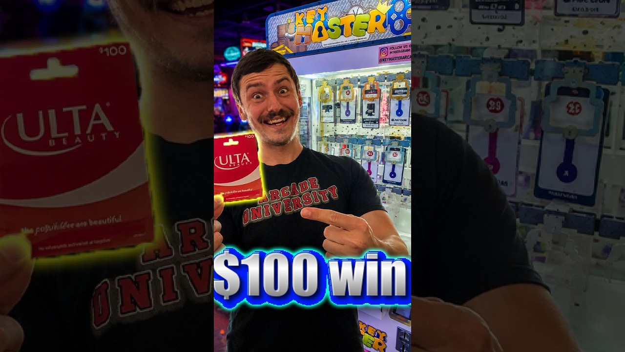$100 Key Master Gift Card WIN! #shorts #keymaster #arcadegames