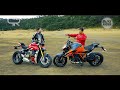 KTM SUPER DUKE 1290 R VS DUCATI STREETFIGHTER V4 S BLITZ RIDER CON PATRICK EN RUEDAS