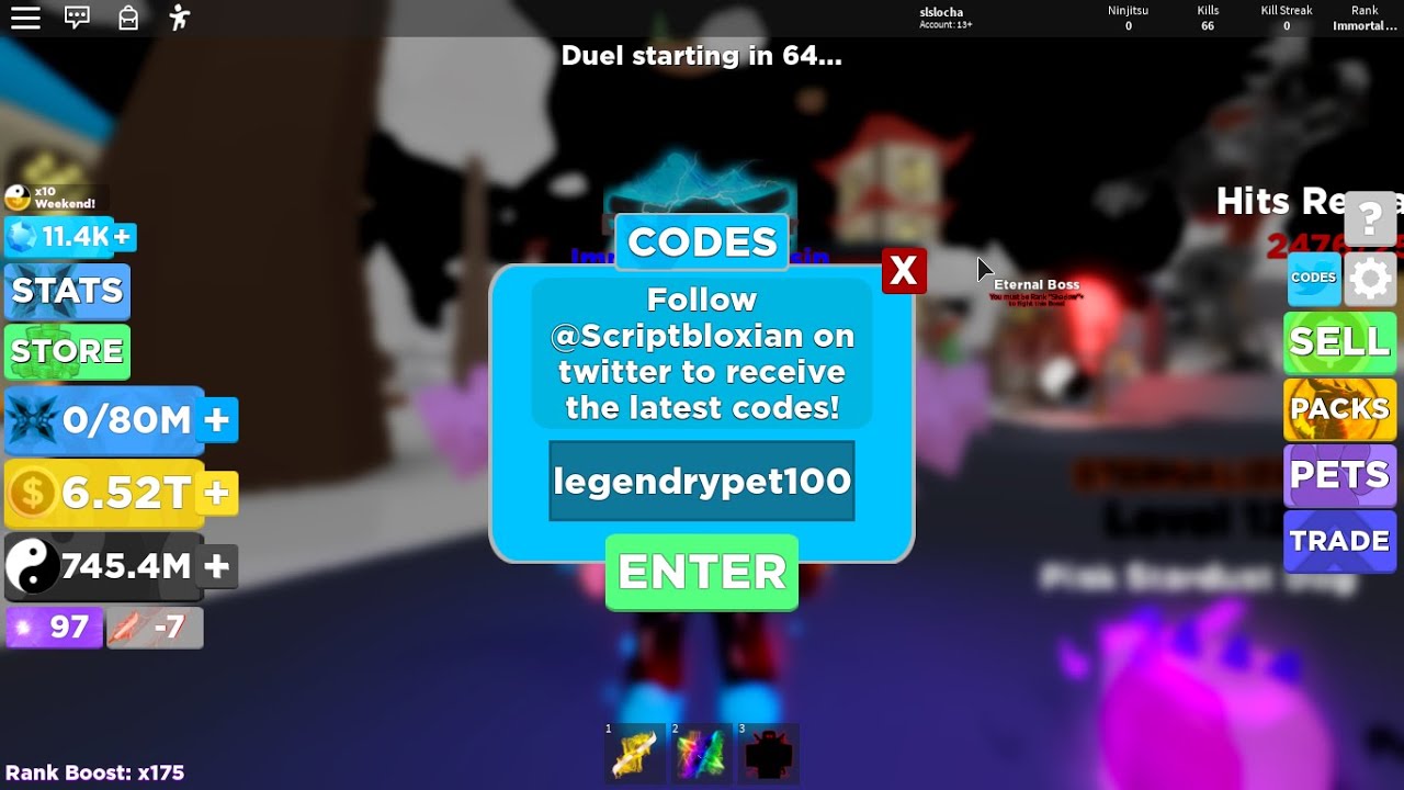 best ninja legends codes