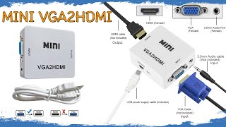 MINI VGA2HDMI / กล่องแปลงสัญญาณภาพจาก PC / Notebook ไปยังจอทีวี