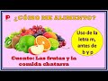 👉¿Cómo me alimento? - Cuento: Las frutas y la comida chatarra. - Uso de la letra m antes de b y p.