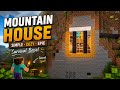 Minecraft Mountain House Build 🏔️🔥 | Simple Cozy Survival Base in Mountain! | Secret Base Tutorial
