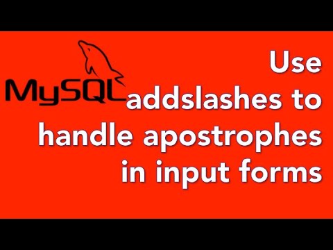 addslashes  Update  08 - addslashes in php to check for apostrophes and prevent sql injection attacks