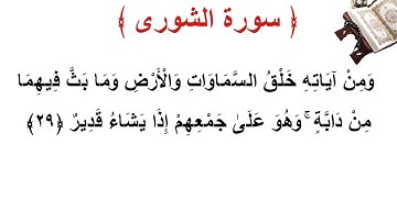 سورة الشورى الأية 29