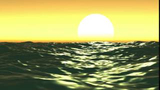 Sea And Sun. Sunset. Looped Animation.