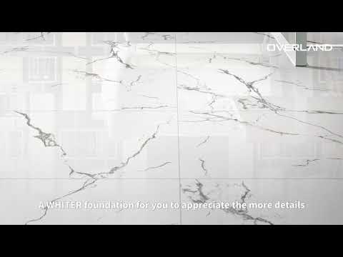 Overland Polished Porcelain Collection丨Statuario Venato White Ceramic Floor Tile Porcelain