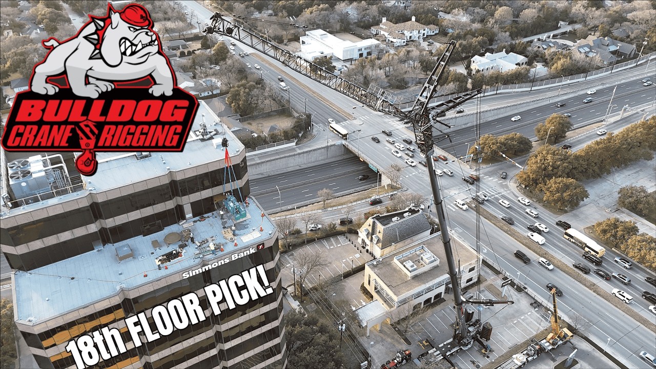 Swapping Two 20,000 lb Chillers from the 18th Floor | Liebherr LTM 1650 in Downtown Dallas