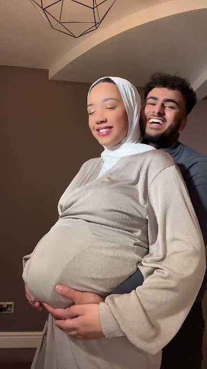 9 Months Pregnant 😨 #pregnancy #muslim #couple #shorts