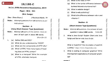 BCA 5TH SEM WEB DESIGN C 2019 | VBSPU