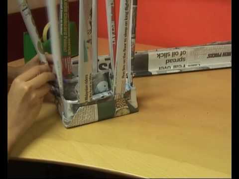 Talking Organics : How to make a waste paper basket... With newspapers!