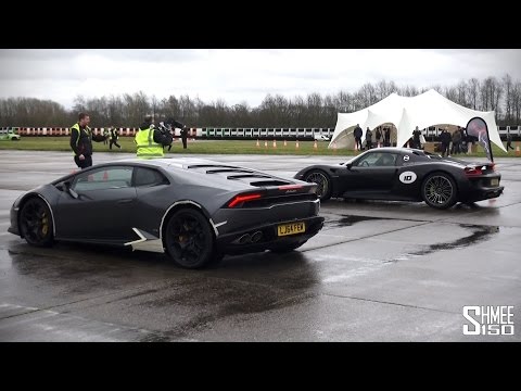 drag-race:-porsche-918-spyder-vs-lamborghini-huracan---vmax-stealth