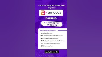 Amdocs is hiring for Software Test Engineer #hiring