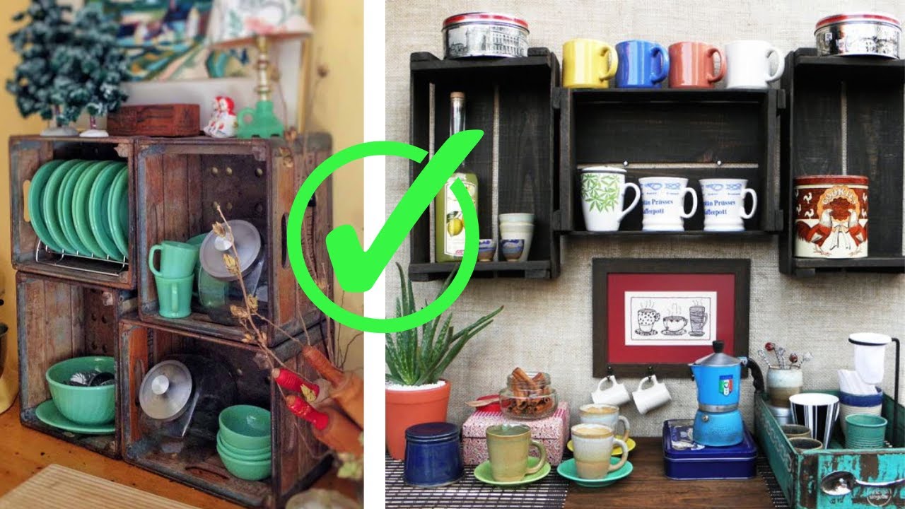 Креативные идеи для кухни с использованием ДЕРЕВЯННОГО ЯЩИКА ✔️ шкафа с ящиком из деревянного ящика