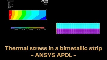 Thermal stress in a bimetallic strip | ANSYS | APDL
