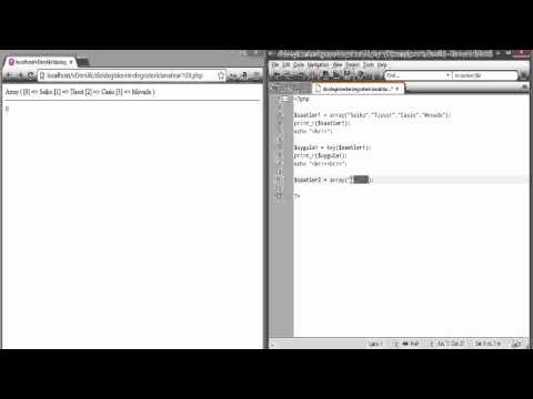 Dizi Değişkenlerde Gösterici Anahtar Oluşturma PHP key();