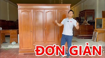 Tủ Đựng Quần Áo - Mẫu Tủ Quần Áo Gỗ Gõ Đỏ 3 Buồng 4 Cánh Tối Giản Nhưng Đẳng Cấp 100 Năm Không Hỏng