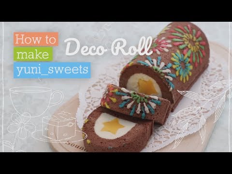 How to make fireworks design Roll cake! | yunisweets Deco Roll