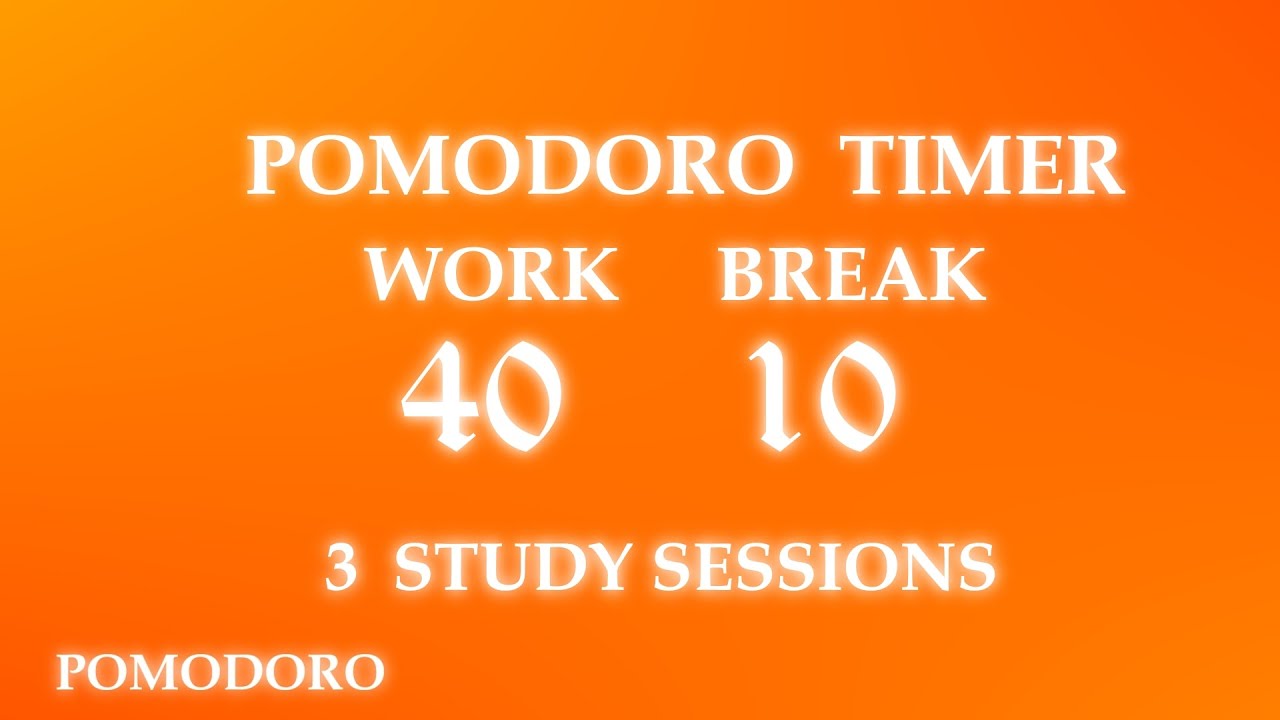 Pomodoro 40/10 - Study - Work - Deep Focus - Countdown Timer - No Music ...