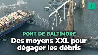 À Baltimore, des moyens et une grue gigantesques pour dégager le pont après l’accident