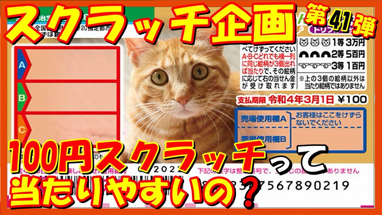 わんにゃんスクラッチ 41 日曜日のお楽しみ 100円スクラッチって当たりやすいの Youtube