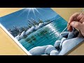 Snowy Lake Painting / Acrylic Painting for Beginners / STEP by STEP #332