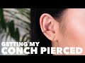 GETTING MY CONCH PIERCED! Vlog + Aftercare/Pain