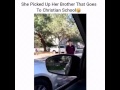 Chick picks up her brother from Christian School and has a big surprise for him😂