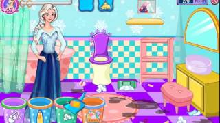 Princess Elsa Frozen games, Elsa Bathroom Cleaning screenshot 1